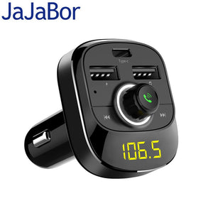 [variant_title] - JaJaBor Bluetooth Car Kit Wireless FM Transmitter Handsfree A2DP Music Playing Type-C Charging Port Support TF Card / U Disk