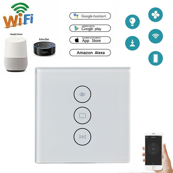 [variant_title] - Tuya Smart Life WiFi Curtain Switch for Electric Motorized Curtain Blind Roller Shutter, Google Home, Amazon Alexa Voice Control