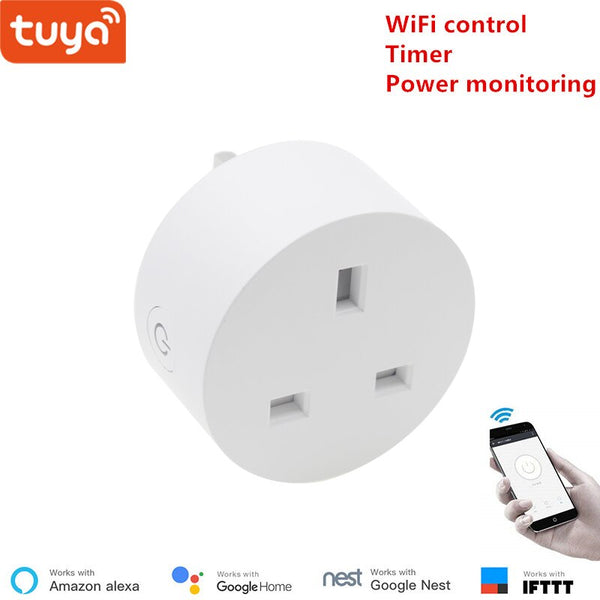 UK power monitoring - Tuya EU WiFi socket wireless plug smart home switch compatible with Google home , IFTTT ,and Alexa voice control