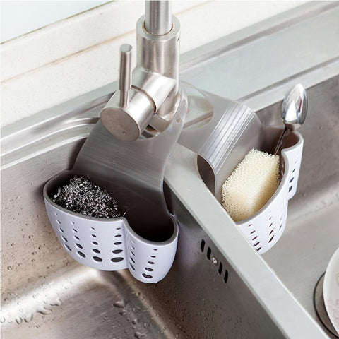 [variant_title] - Suction Cup Sink Shelf Soap Sponge Drain Rack Bathroom Sucker Storage Holder Kitchen Storage Organizer Tool