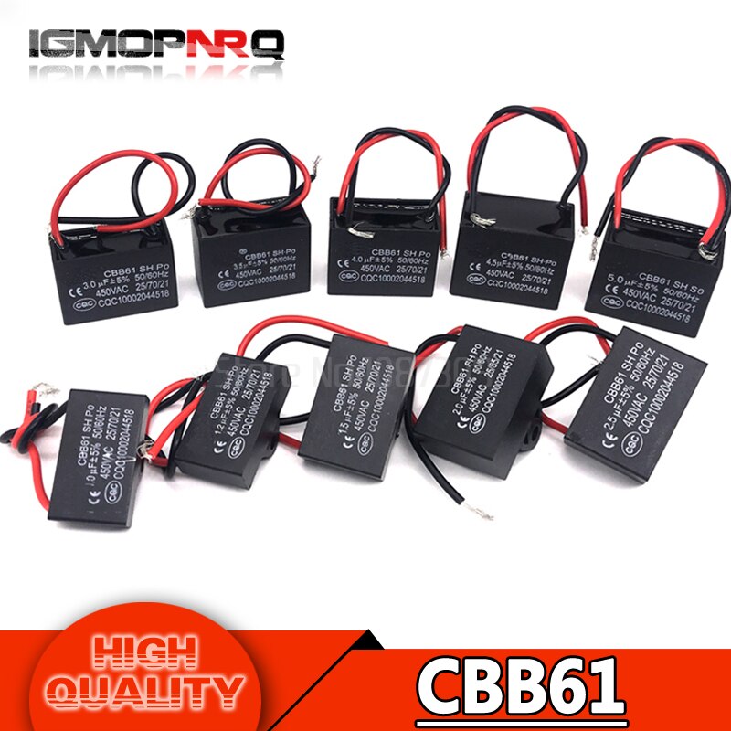 [variant_title] - CBB61 1UF 1.2UF 1.5UF 2UF 2.5UF 3UF 3.5UF 4UF 4.5UF starting capacitance AC Fan Capacitor igmopnrq 450V CBB Motor Run Capacitor