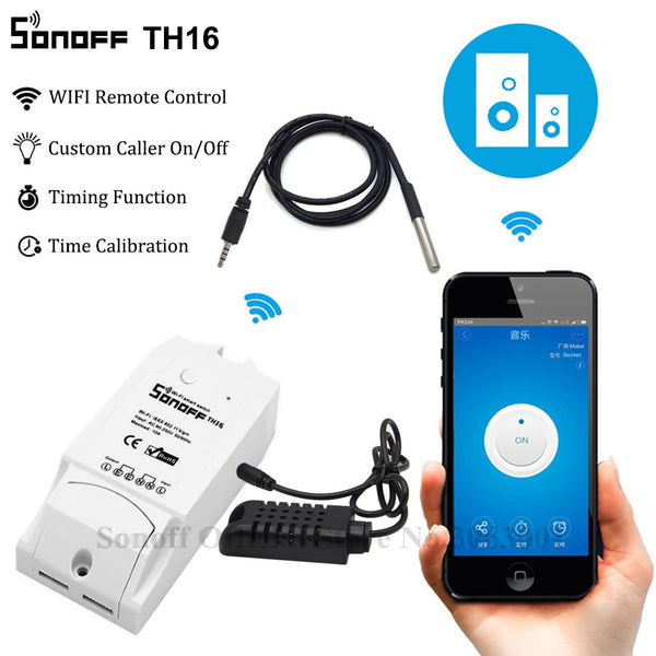 [variant_title] - Sonoff TH16 Smart Wifi Switch Monitoring Temperature Humidity Wifi Smart Switch Home Automation Kit Works With Alexa Google Home