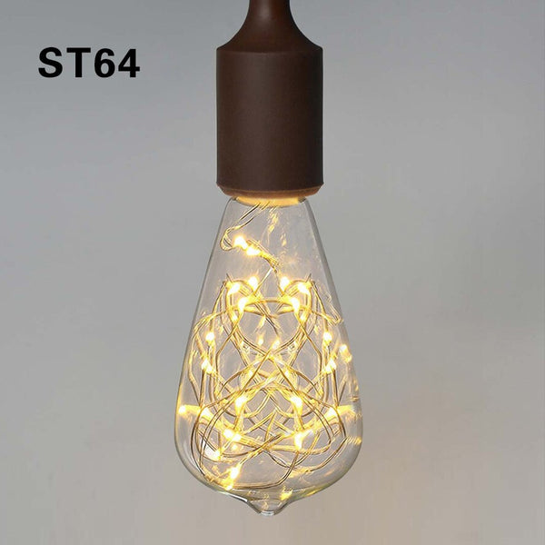 ST64-366 - Creative  Edison Light Bulb Vintage Decoration LED Filament lamp Copper Wire String E27 110V 220V Replace Incandescent Bulbs