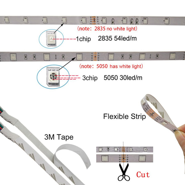 [variant_title] - 10M WiFi LED Strip Light RGB Tape Diode Neon Ribbon tira fita 12V SMD5050 5M Flexible Light String With WiFI Controller adapter