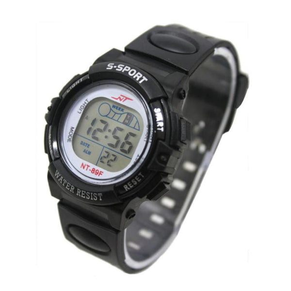 Black - Timezone #501 Waterproof Sport Student Children Watch Kids Watches Clock Child LED Digital Wristwatch Electronic children gift