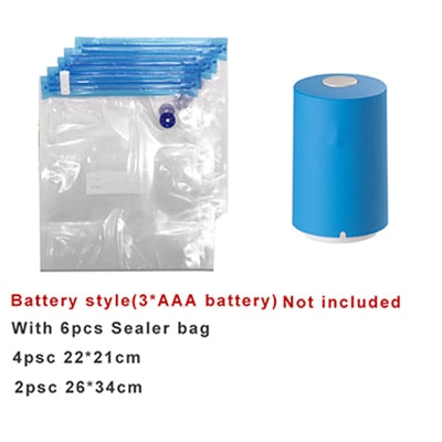 battery set - Handy Portable Sealing Food Vacuum Sealer Bags Machine Kitchen Always fresh seal val Heat Sealing Machine Food Preservation