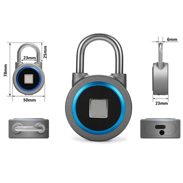 [variant_title] - FUERS Mini Smart Fingerprint Bluetooth Keyed Padlock Home Security APP Shared Lock for IOS Android Waterproof Outdoor Indoor