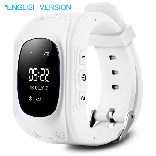 English white - Q50 GPS smart Kids children's watch SOS call location finder child locator tracker anti-lost monitor baby watch IOS & Android