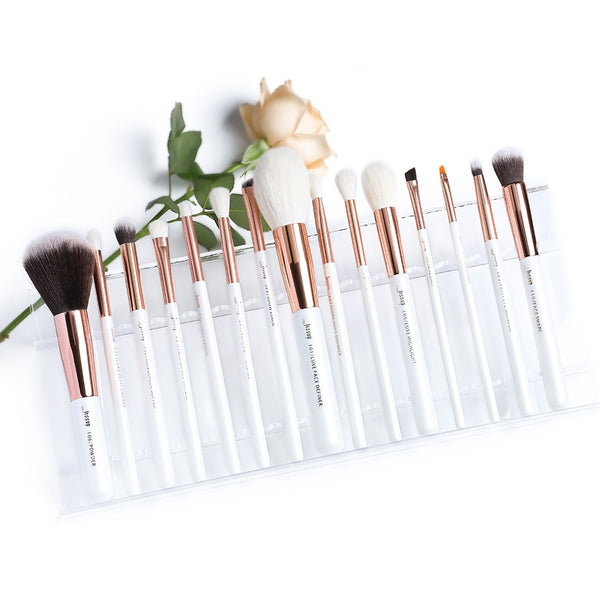 [variant_title] - Jessup brushes Pearl White/Rose Gold Makeup brushes set Professional Beauty Make up brush Natural hair Foundation Powder Blushes