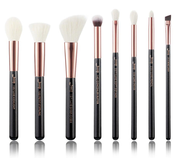 T158(8PCS) - Jessup Rose Gold / Black Makeup brushes set Beauty Foundation Powder Eyeshadow Make up Brush 6pcs/8pcs/10pcs/15pcs/20pcs/25pcs