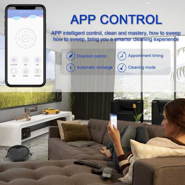 [variant_title] - Pureatic V2 Intelligent Robot Vacuum Cleaner App Control Big Suction Automatic Recharge Plan time for Pet Hair Home with Mop