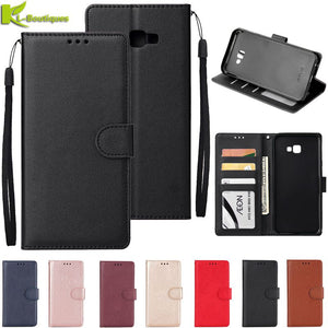 [variant_title] - for Samsung Galaxy J4 Plus Leather Case on for Samsung J4 J6 Plus 2018 Cover Classic Style Flip Wallet Phone Cases Women Men