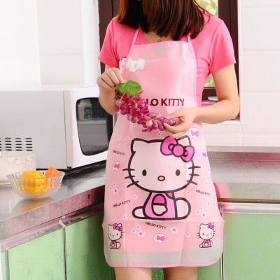 [variant_title] - Cartoon Apron Kit Bib Apron Cartoon Long Sleeveless  Waterproof Kitchen Aprons For Men And Women