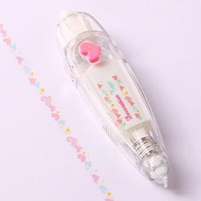 N - Baby Drawing Toys Child Creative Correction Tape Sticker Pen Cute Cartoon Book Decorative Kid Novelty Floral Adesivos Label Tape