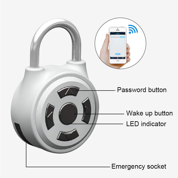 Default Title - New Hot Electronic Padlock Wireless Lock Keyless APP Control Password Lock Travel Suitcase Home