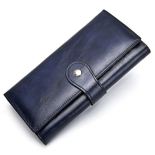 8303sapphire - WESTAL women's wallet women wallets made of genuine leather female long wallet for phone/cards money bags lady wallets purse