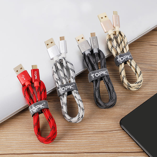 [variant_title] - TOPK Micro USB Cable 2.4A Fast Data Sync Charging Cable For Samsung Huawei Xiaomi LG Andriod Microusb Mobile Phone Cables