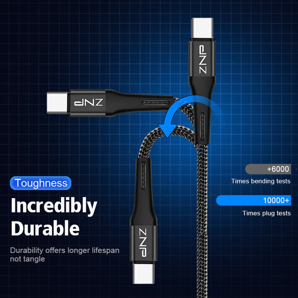 ZNP USB Type C Cable For Samsung S10 Huawei P30 Pro Fast Charge Type-C Mobile Phone Charging Wire USB C Cable for Samsung S9 S8