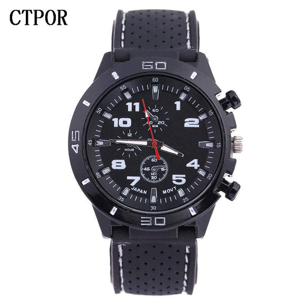 black - 9-18 years Old Sports Children's Watch Military Sports Car Style Man Watches Silicone Wristwatch Child Student Clock Kids Boy WA