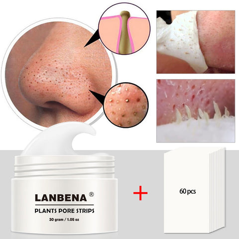 Default Title - New LANBENA Unisex Blackhead Remover Nose Face Mask Pore Strip Black Mask Peeling Acne Treatment Black Deep Cleansing Skin Care