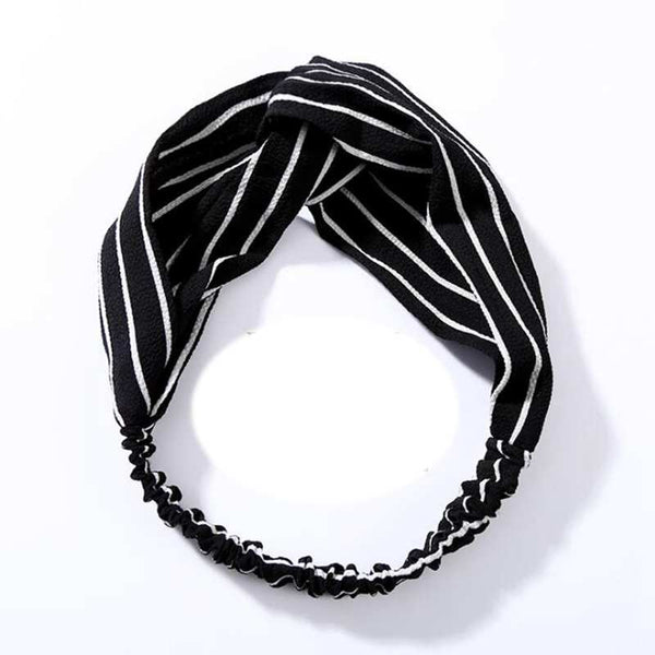 style 5 black - Cotton Women Headband Turban Solid Color Girls Knot Hairband Hair Accessories Twisted Ladies Makeup Elastic Hair Bands Headwrap
