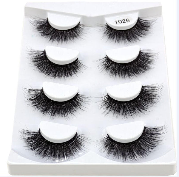 1026 - HBZGTLAD 4 pairs natural false eyelashes fake lashes long makeup 3d mink lashes eyelash extension mink eyelashes for beauty