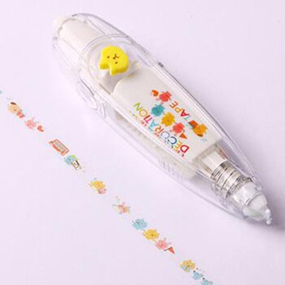 K - Baby Drawing Toys Child Creative Correction Tape Sticker Pen Cute Cartoon Book Decorative Kid Novelty Floral Adesivos Label Tape