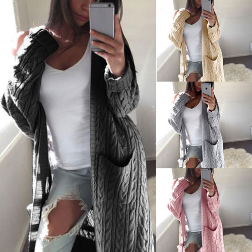 Women Long Cardigan Sweater Top Long Sleeve loose knitting cardigan sweater Women Knitted Female Cardigan pull femme