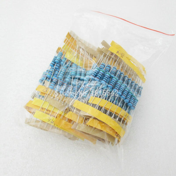 [variant_title] - Total 300pcs 1% 1W Metal Film Resistor Assorted Kit 30Values*10pcs=300pcs (10 Ohm ~1M Ohm)