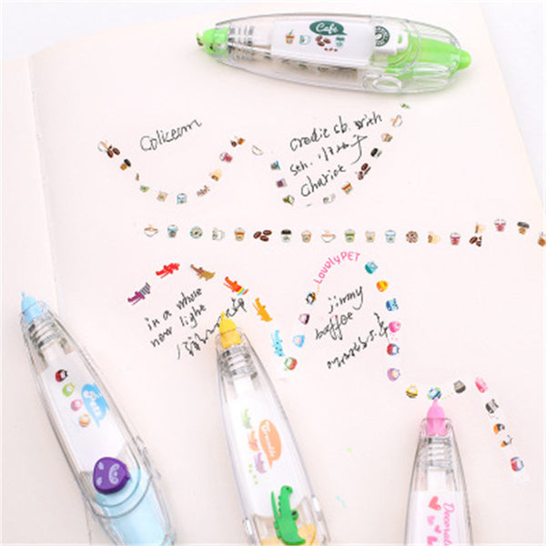 [variant_title] - Baby Drawing Toys Child Creative Correction Tape Sticker Pen Cute Cartoon Book Decorative Kid Novelty Floral Adesivos Label Tape