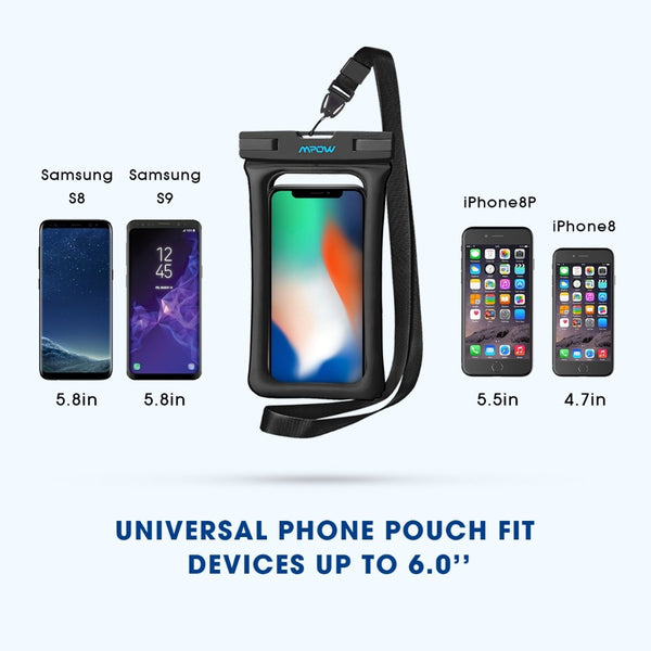 [variant_title] - Mpow IPX8 Waterproof Bag Case Universal 6.5 inch Mobile Phone Bag Swim Case Take Photo Under water For iPhone Xs Samsung Huawei