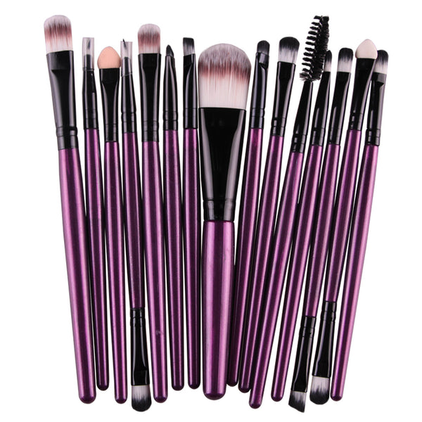 ZH - MAANGE Pro 15Pcs Makeup Brushes Set Eye Shadow Foundation Powder Eyeliner Eyelash Lip Make Up Brush Cosmetic Beauty Tool Kit Hot