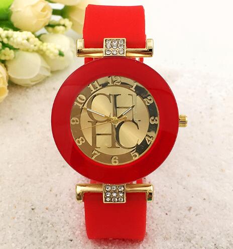 red - Watch Women Logo 2019 Ladies Designer Watches Luxury Brand Famous Montre Femme High Quality Rhinestone Gold Charm Bracelet