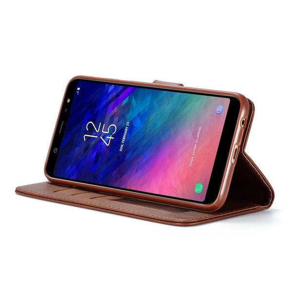 [variant_title] - Luxury Leather Flip Case For Samsung Galaxy A6 2018 A6 Plus Soft Silicone Cover Card Holder Wallet Case For Samsung A6 2018