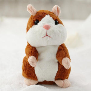 Brown - MOONBIFFY Talking Hamster Mouse Plush Toy Hot Cute Speak Talking Sound Record Hamster Educational Appease Toy For Girl Children