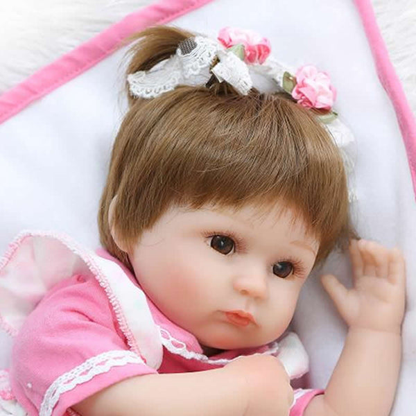 [variant_title] - Can Sit And Lie 16 Inch/42 cm Reborn Newborn Bay Doll Soft Silicone Realistic Alive Princess Babies Kids Birthday Christmas Gift (16 inch about 43 cm)