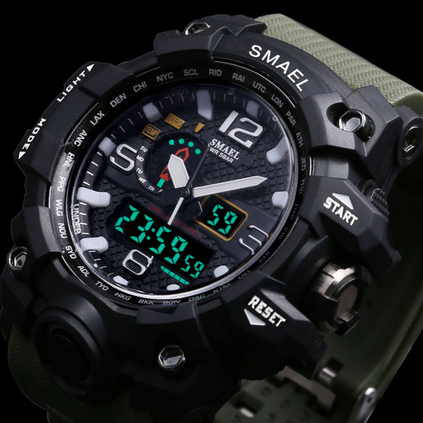 [variant_title] - Men Military Watch 50m Waterproof Wristwatch LED Quartz Clock Sport Watch Male relogios masculino 1545 Sport Watch Men S Shock