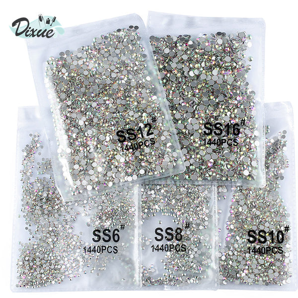 [variant_title] - High light AAA rhinestone crystal AB clear SS3-SS40(1.3mm-8.4mm) Non Hotfix flatback Rhinestones for Nails 3D nail art  gems045