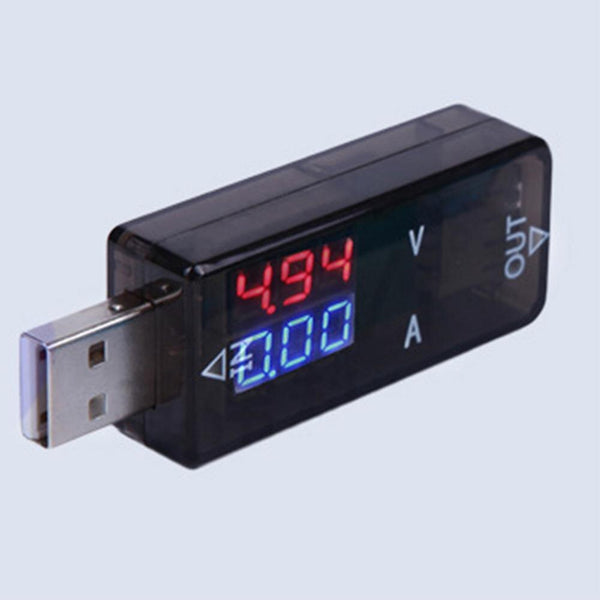 Black - LanLan USB Digital DC3.5V-DC20V Tester Ampere Meter Voltmeter Voltage Measuring Instrument Practical Meter