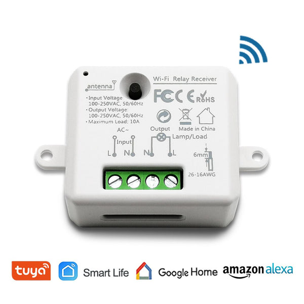 1 Packs - WHI - Tuya Smart Life Tiny WiFi Switch Socket Module DIY Smart Light and Socket Google Home Echo Alexa Voice Control Remote Control
