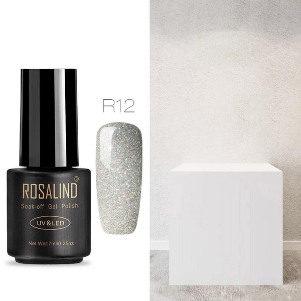 R12 - ROSALIND 7ML UV Gel Varnish Nail Polish Set For Manicure Gellak Semi Permanent Hybrid Nails Art Off Prime White gel nail polish