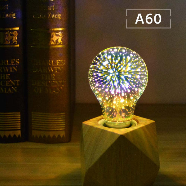 White A60 - Novelty 3D Fireworks Effect Vintage Incandescent Bulbs Retro Edison lamp E27 110V-220V Decoration lights A60 ST64 G80 G95 G125