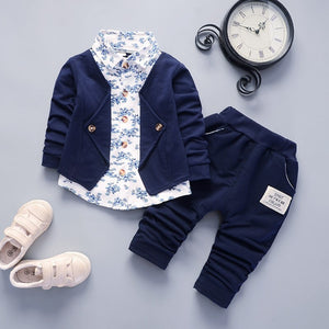 blue color / 12M - Toddler boys Clothes Outfits cotton Clothing set 2pcs gentleman Wear Little child For 1 2 3 4 Years size infant suit outerwear