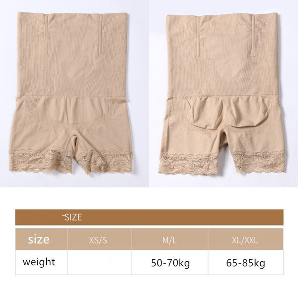 [variant_title] - SH-0002 Lady high waist lift buttocks seamless body shaper underwear lace waist safety pants shaping shorts