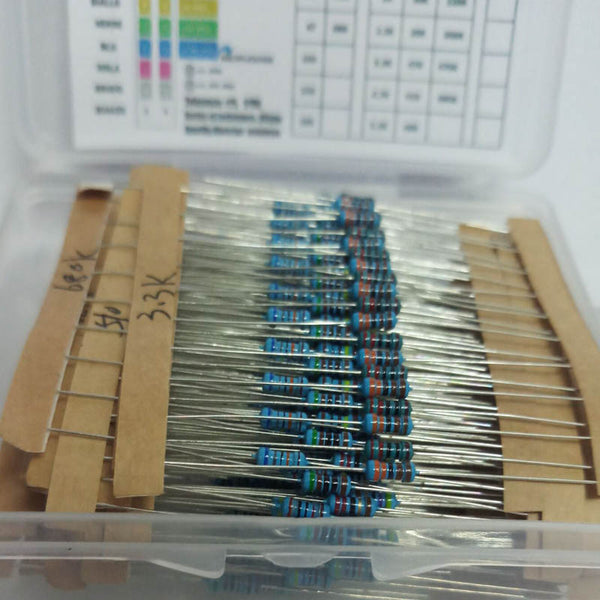 [variant_title] - 1 Box 300Pcs 10 -1M Ohm 1/4w Resistance 1% Metal Film Resistor Resistance Assortment Kit Set 30 Kinds Each 10pcs