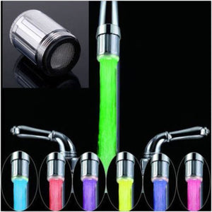 Default Title - LED Water Faucet Stream Light 7 Colors Changing Glow Shower Stream Tap Head Pressure Sensor Bathroom Temperature Recognition
