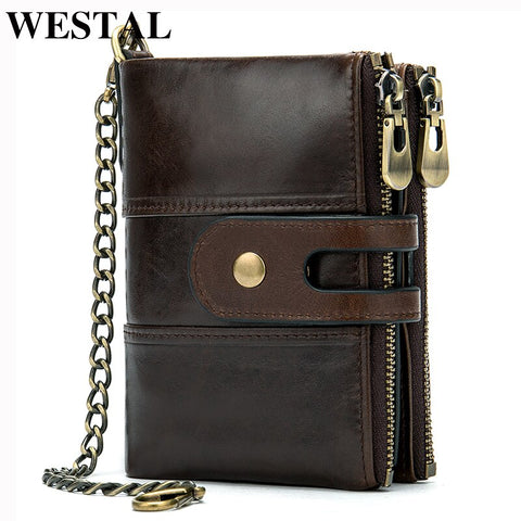 [variant_title] - WESTAL men's wallet genuine leather purse for men credit card holder woman cluth bag brand luxury couple wallet short slim fold