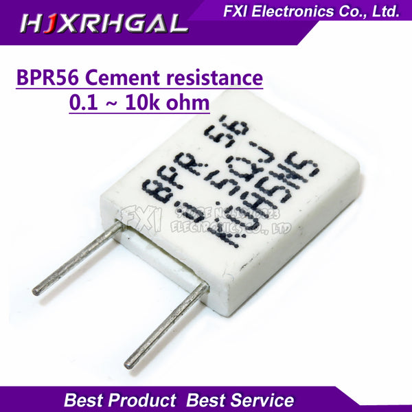 [variant_title] - 10pcs 5W 10W BPR56 Cement resistance 0.1 ~ 10k ohm 0.33R 1R 10R 100R 0.22 0.33 1 10 100 1K 10K ohm Cement resistor igmopnrq