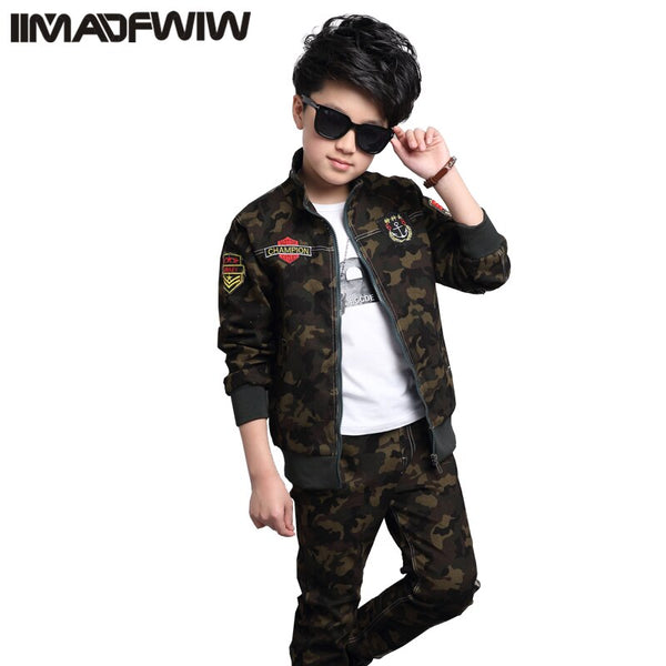 [variant_title] - Boy and girls' camouflage suits 2017 new children's clothing spring uniforms Korean version of the spring children in the two-