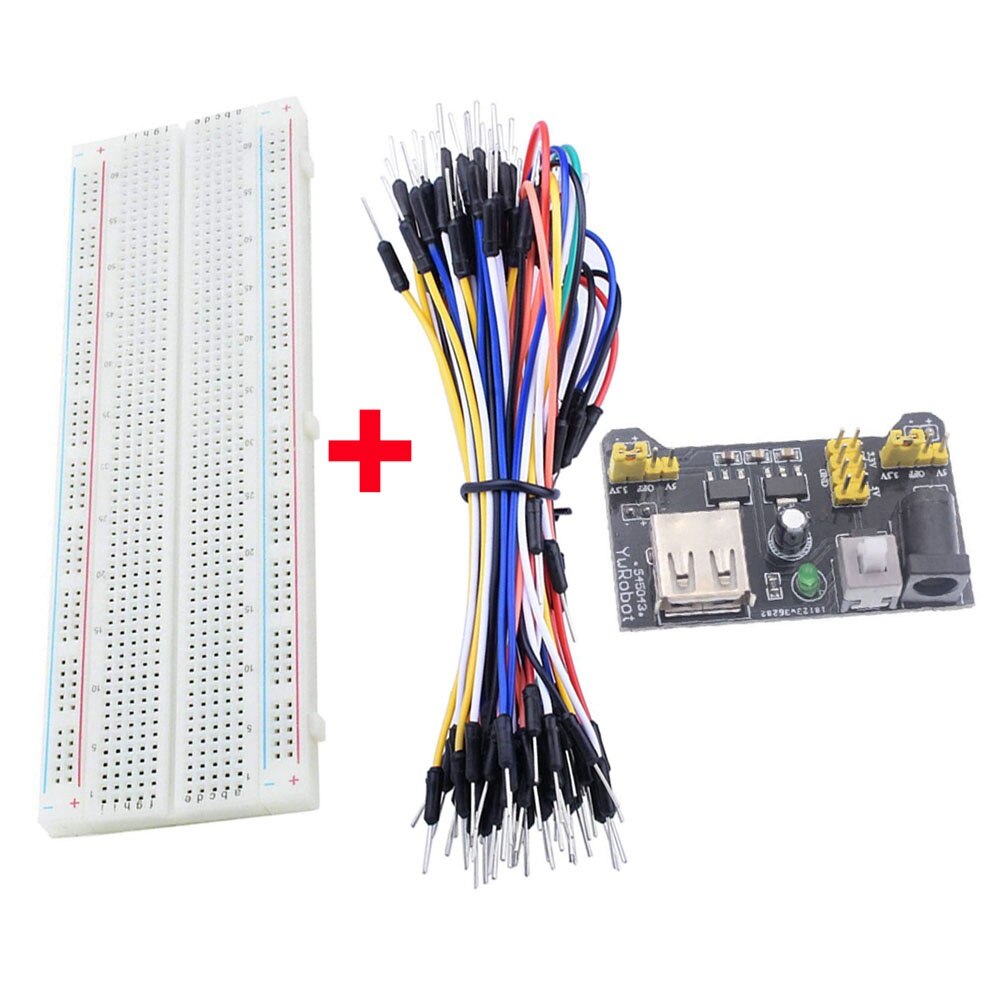 Kit 1 - Breadboard Power Module 830 points Solderless Prototype Bread board kit Jumper wires Cables For Arduino diy kit Raspberry Pi